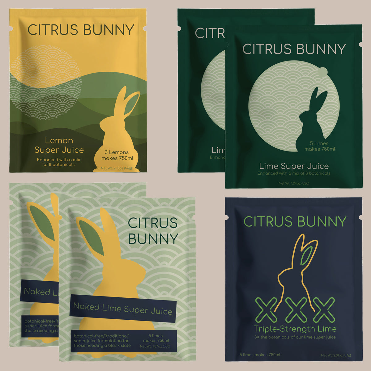 Citrus Bunny Variety Super Juice Mix — 6 Pouch Bundle